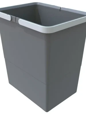 Cenově Výhodný Plastový koš Elletipi s rukojeťmi Cover BIG, 18 L, šedý, 34 x 22,5 x 30 cm
