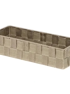 Úložný organizér do zásuvky Compactor TEX - košík L, 30 x 12 x 7 cm, Taupe (šedo-béžový) Autentický