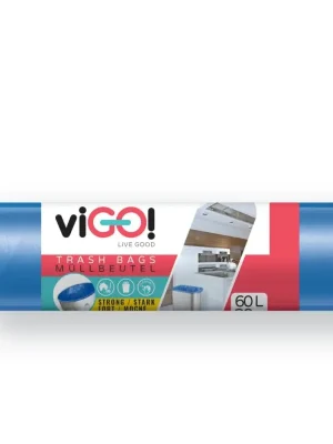 Vigo pytle na odpadky, 60 l, 58x67 cm, HDPE, modré, 28 ks, 7 µm Akční Nabídka