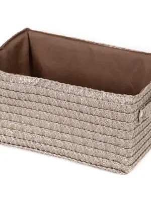 Časově Omezené Úložný košík Compactor LILOU, tkaný polypropylen, 23 x 15 x 12 cm, Taupe, šedo-béžový