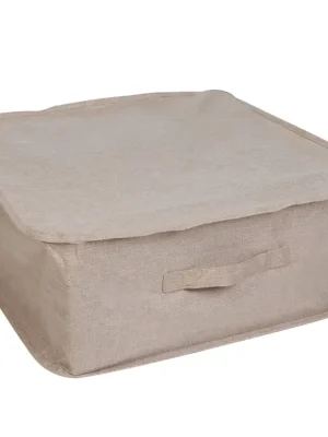 Textilní úložný box na oblečení a přikrývky se zipem Compactor SANDY 46 x 46 x 20,5 cm Bezpečná Platba