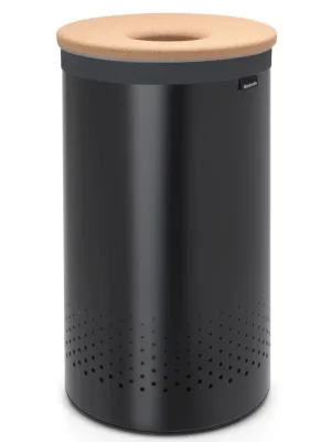 Originální Koš na prádlo Brabantia 60l - černý,korkové víko 120022