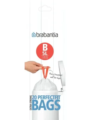 Brabantia PerfectFit pytle do koše 5 L (B) - 20 ks sáčků v roli, 12 µm Kup Teď
