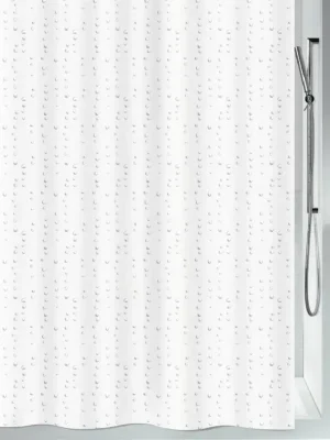 Bezpečná Platba Spirella sprchový závěs WET, motiv kapek, bílý, 180 x 180 cm, polyester