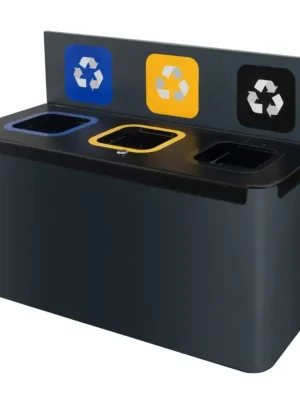 Must-Have Závěsná sestava na tříděný odpad EKO WALL Station, 3 x 35L, lakovaná ocel, šedá