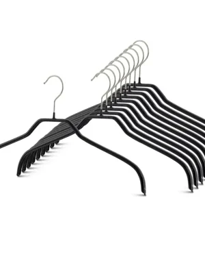 Novinka MAWA kovové ramínko SILHOUETTE, ergonomické, protiskluzové, 41 cm, černé, 10 ks