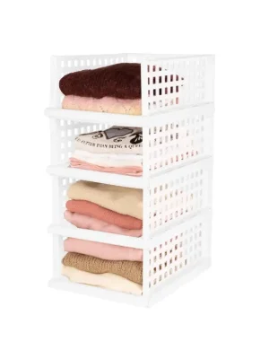 Super Cena Compactor stohovatelný organizér se čtyřmi zásuvkami, maxi 34 x 45 x 18 cm, bílý