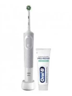 Hit Sezóny Zubní kartáček Oral-B Vitality PRO Protect X D103 White + zubní pasta PRO-REPAIR 75 ml