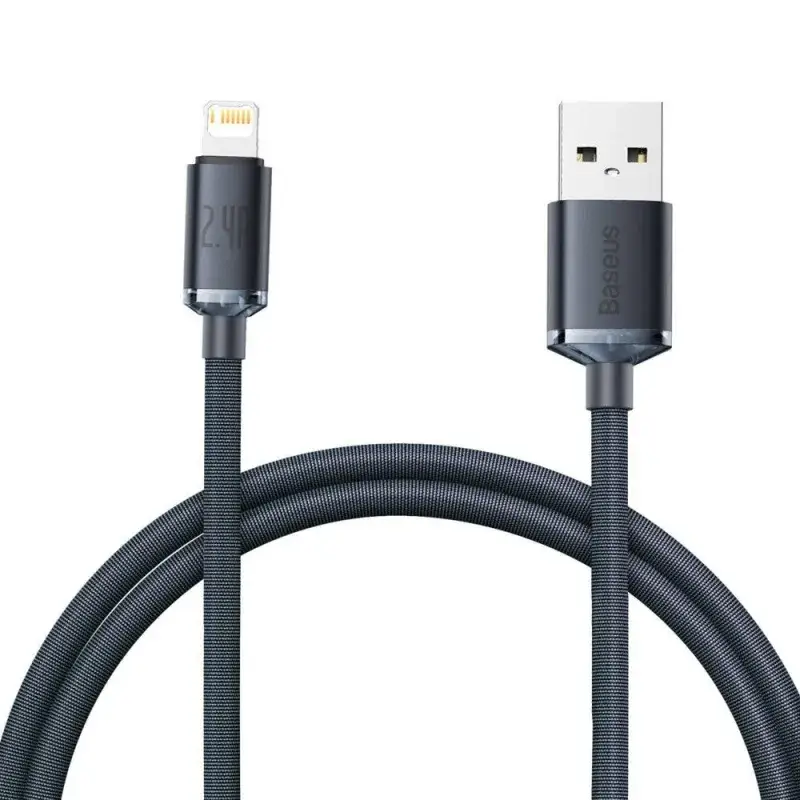 Baseus CAJY000001 Crystal Shine Series Datový Kabel USB - Lightning 20W 1,2m Black Sleva