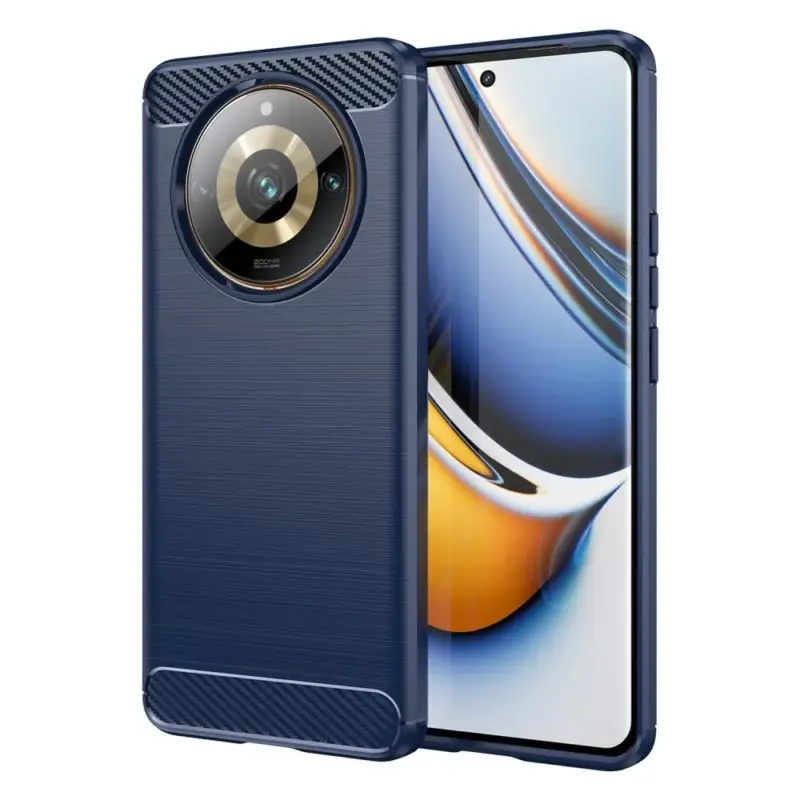Dokud Zásoby Vydrží Carbon odolný gelový obal na Realme 11 Pro 5G/11 Pro+ 5G - modrý