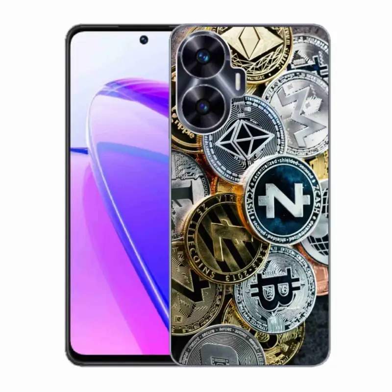 Sleva Gelový kryt mmCase na Realme C55 - kryptoměny