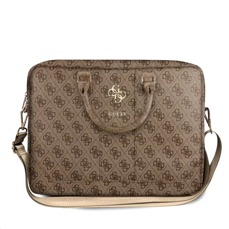 Guess PU 4G Metal Logo Computer Bag 15/16" Brown Cenová Bomba