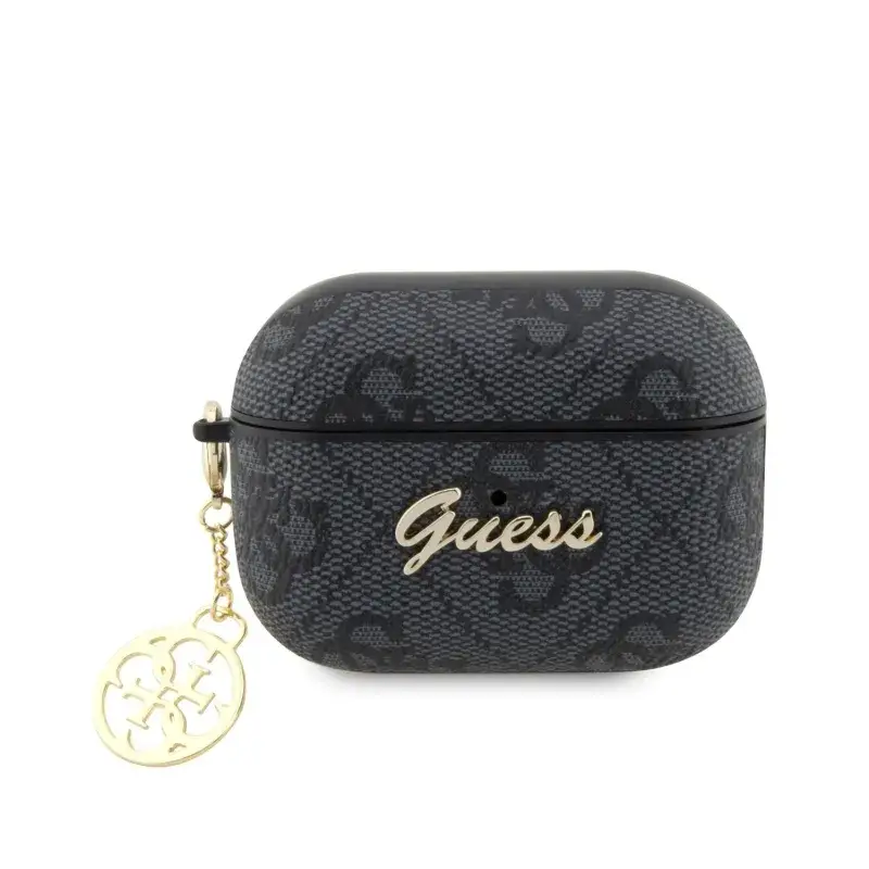 Nová Kolekce Guess 4G Script PC/PU Charms Pouzdro pro AirPods Pro 2 Grey