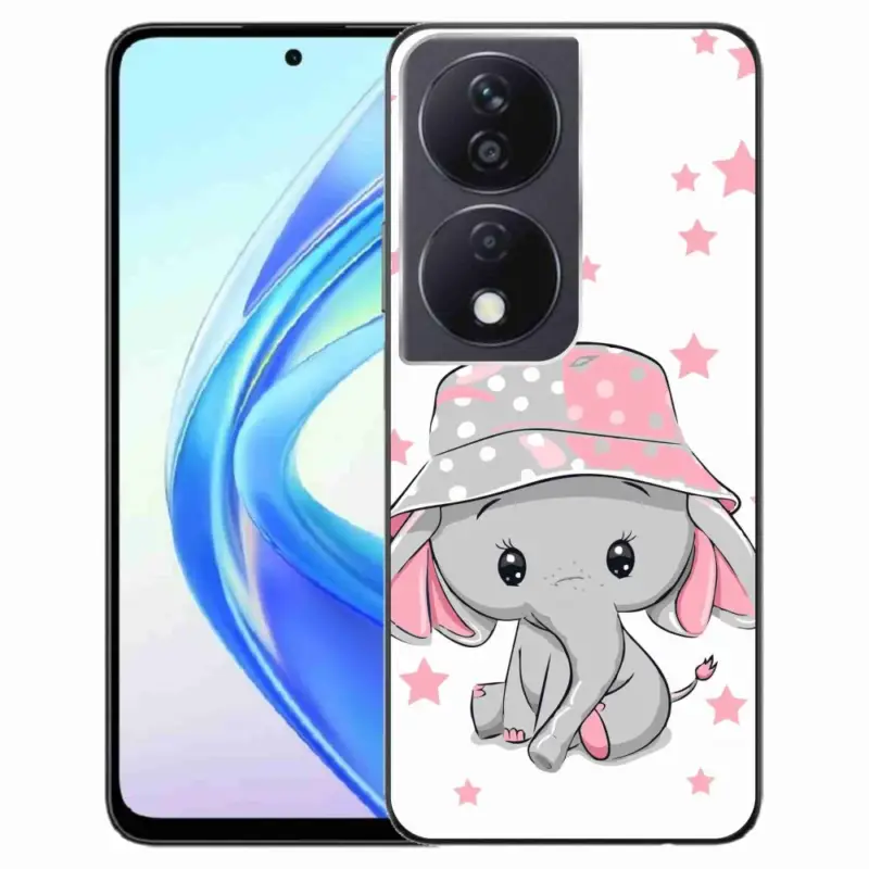 Gelový kryt mmCase na Honor X7b/Honor 90 Smart - růžový slon Časově Omezené