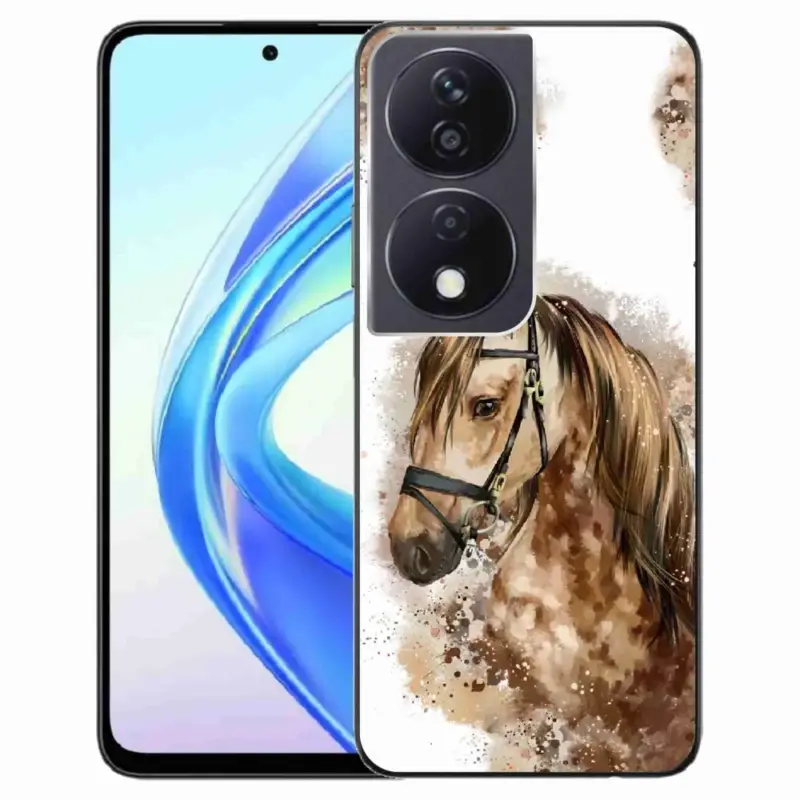Aktuální Gelový kryt mmCase na Honor X7b/Honor 90 Smart - hnědý kreslený kůň