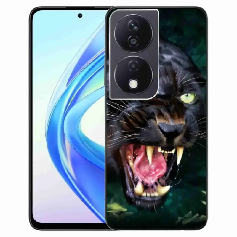 Gelový kryt mmCase na Honor X7b/Honor 90 Smart - rozzuřený černý panter Vysoce Kvalitní