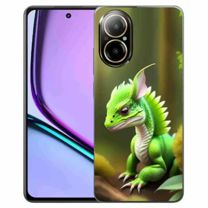 Gelový kryt mmCase na Realme C67 - zelený dráček Levný