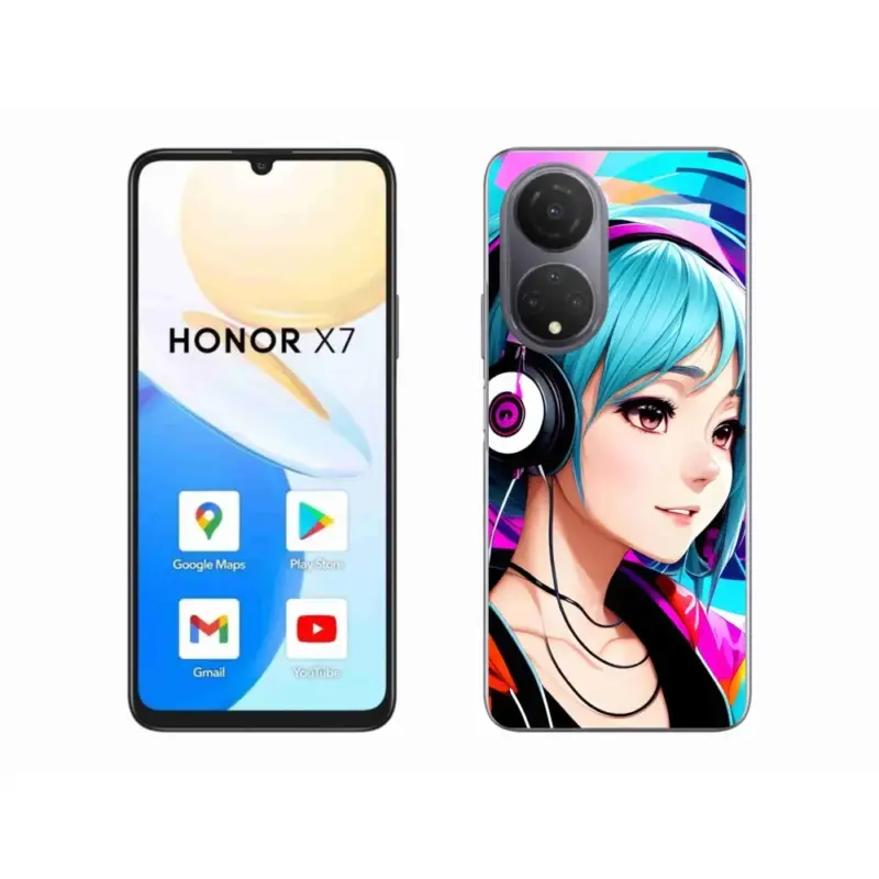 Gelový kryt mmCase na Honor X7 - dívka se sluchátky Poslední Šance