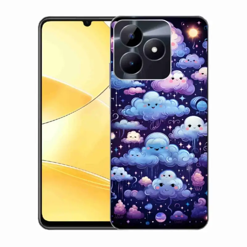 Gelový kryt mmCase na Realme C51/C53 - mráčky Výhodná Nabídka