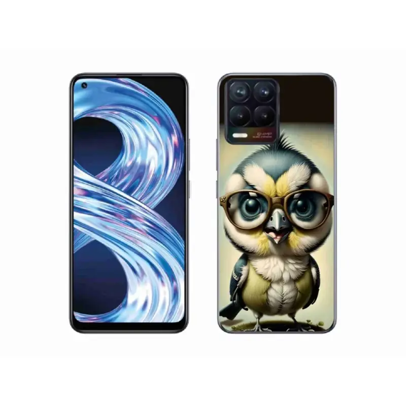 Gelový kryt mmCase na Realme 8 4G - mládě s brýlemi Cenově Výhodný