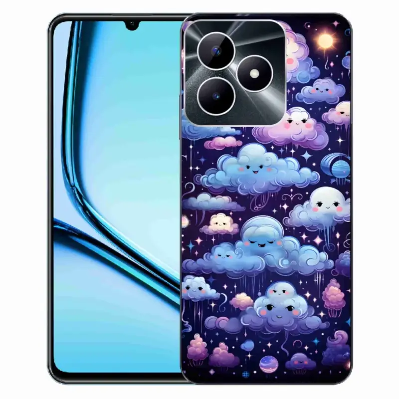 Gelový kryt mmCase na Realme Note 50 - mráčky Oblíbený