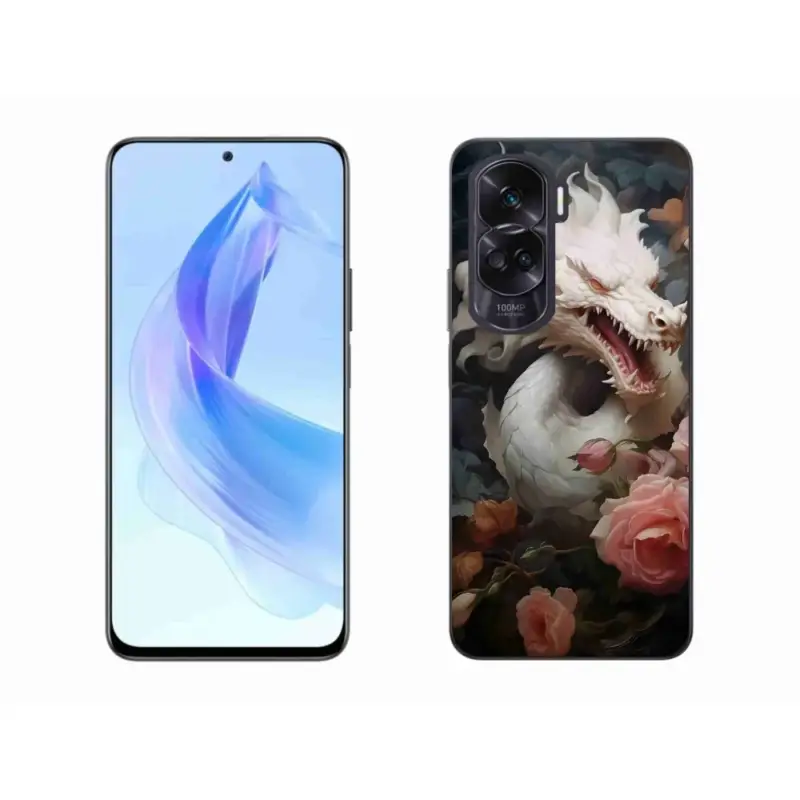 Gelový kryt mmCase na Honor 90 Lite - bílý drak Rychlé Dodání