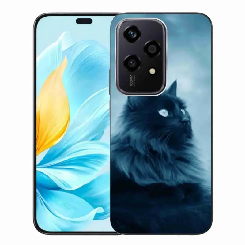 Gelový obal mmCase na Honor 200 Lite 5G - černá kočka 1 Nejprodávanější