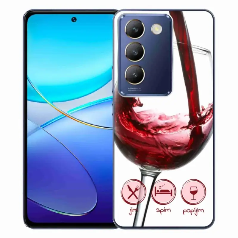 Nejlepší Cena Gelový obal mmCase na Vivo V40 SE 4G/5G - sklenička vína červené