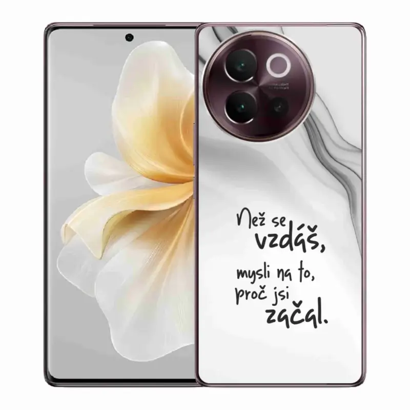 Gelový kryt mmCase na Vivo V40 Lite 5G - citát 2 bílé pozadí Horká Nabídka