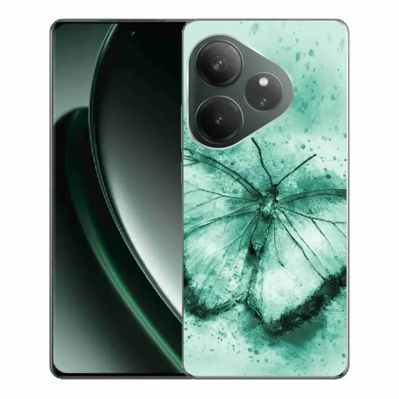 Nízká Cena Gelový obal mmCase na Realme GT 6 5G/GT 6T 5G - zelený motýl