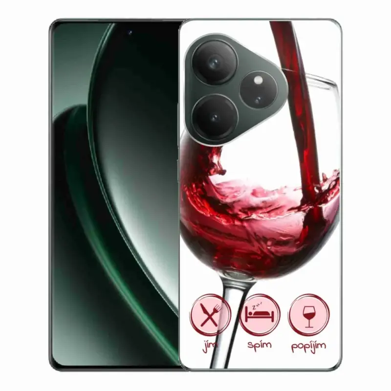 Gelový obal mmCase na Realme GT 6 5G/GT 6T 5G - sklenička vína červené Koupit Online