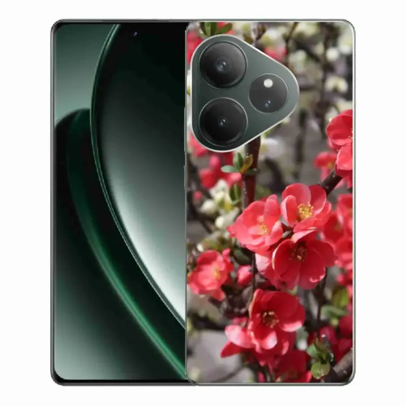 Gelový kryt mmCase na Realme GT 6 5G/GT 6T 5G - červené květy Sleva