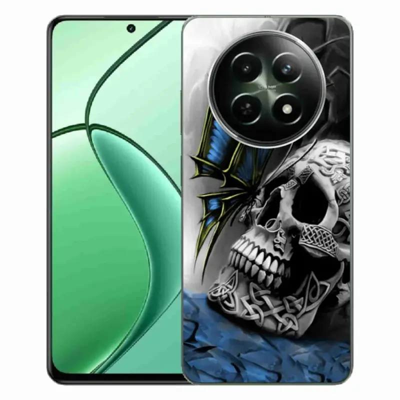 Gelový kryt mmCase na Realme 12 5G/12x 5G - motýl a lebka Must-Have
