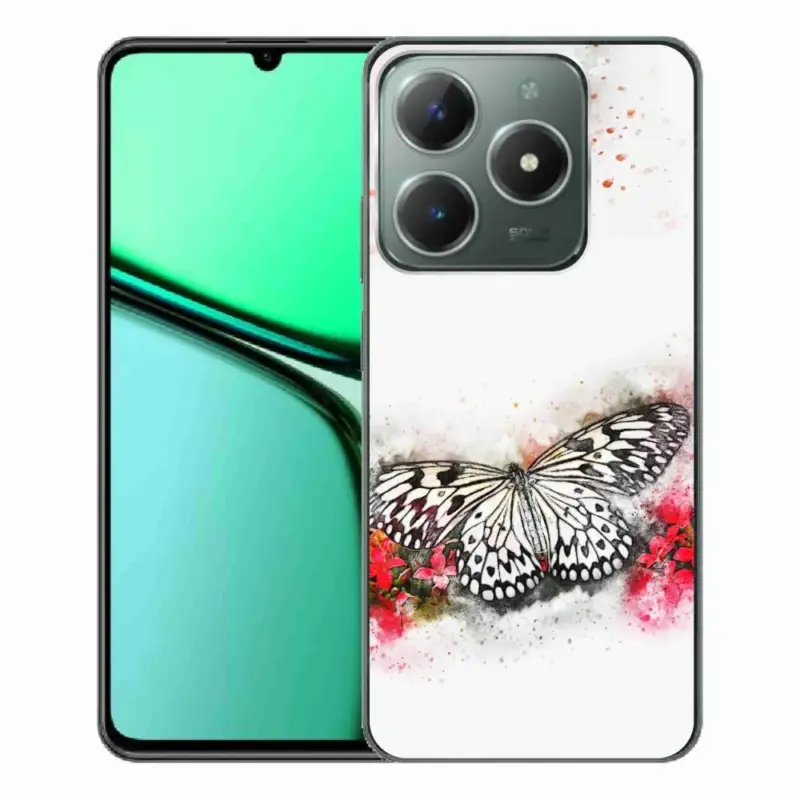 Jen Po Omezenou Doba Gelový kryt mmCase na Realme C61 - černobílý motýl