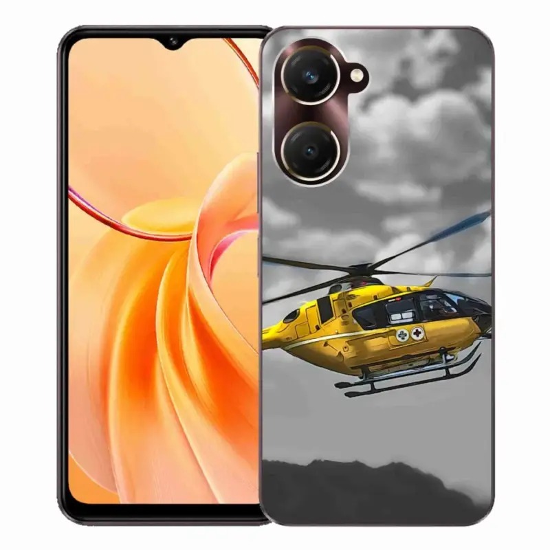 Horká Nabídka Gelový kryt mmCase na Vivo Y28s 5G - žlutá helikoptéra
