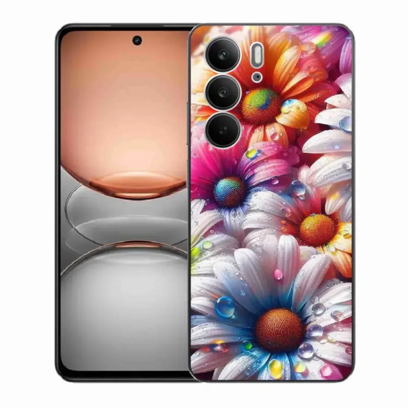 Gelový kryt mmCase na Realme C75 - barevné kopretiny Cenově Výhodný