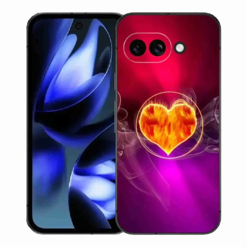 Výprodej Gelový kryt mmCase na Google Pixel 9a - ohnivé srdce