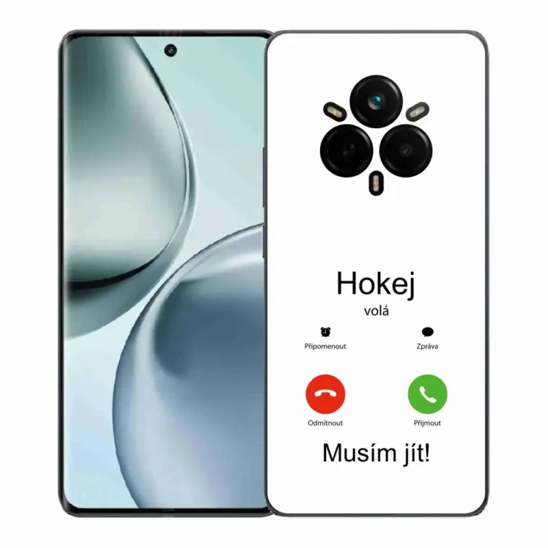 Autentický Gelový kryt mmCase na Realme 14 Pro+ 5G - hokej volá bílé pozadí