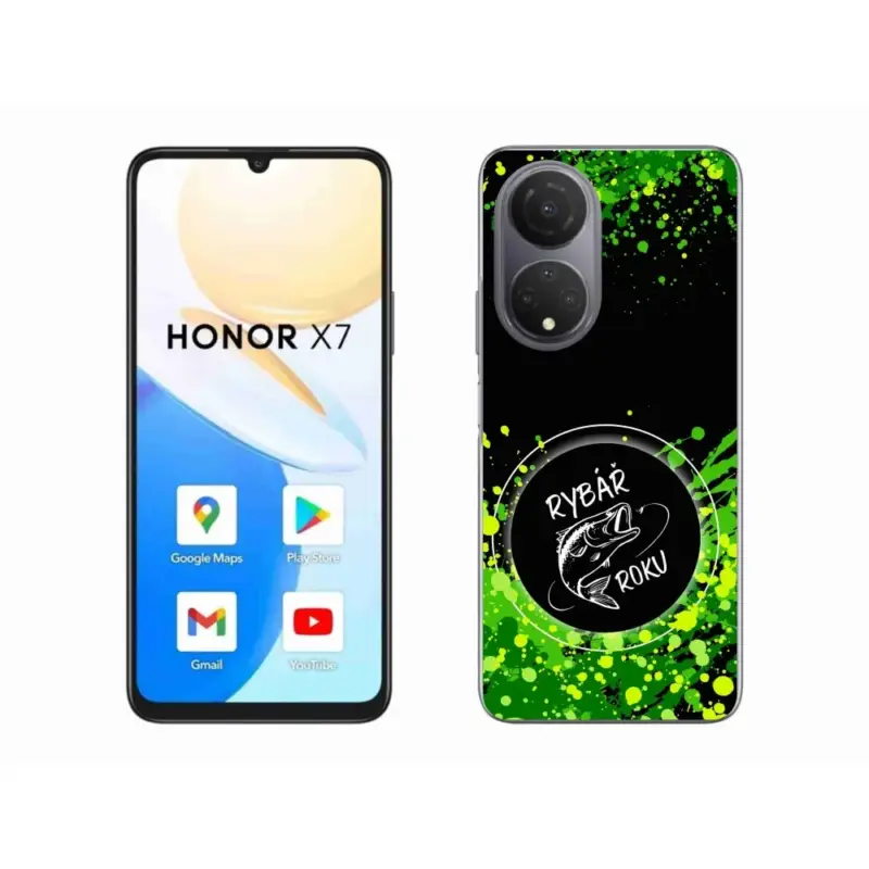 Gelový kryt mmCase na Honor X7 - rybář roku černé pozadí Značkový