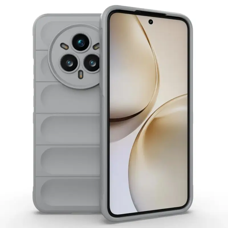 Nová Kolekce Rugg odolný gelový obal na Realme 14 Pro+ 5G - světlešedý
