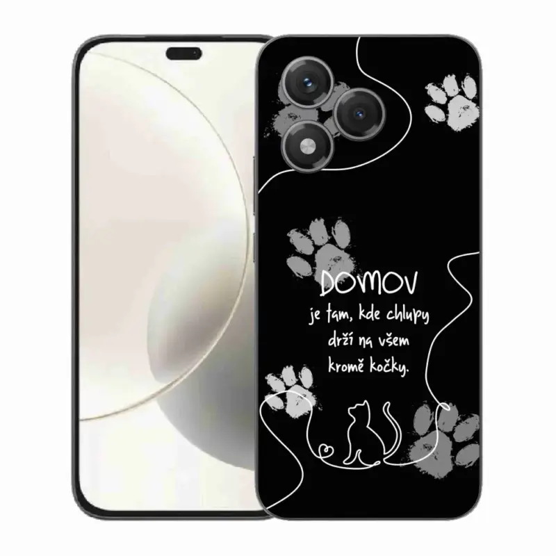 Oblíbený Gelový kryt mmCase na Honor 400 Lite - kočičí motiv černé pozadí