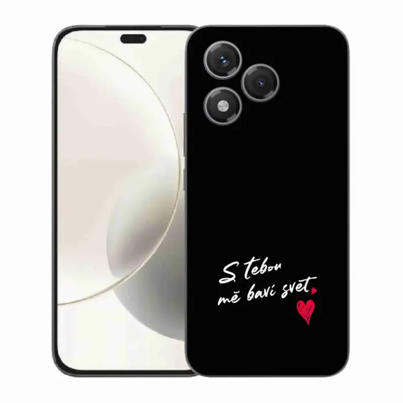 Nejlepší Volba Gelový kryt mmCase na Honor 400 Lite - zamilovaný text 1 černé pozadí