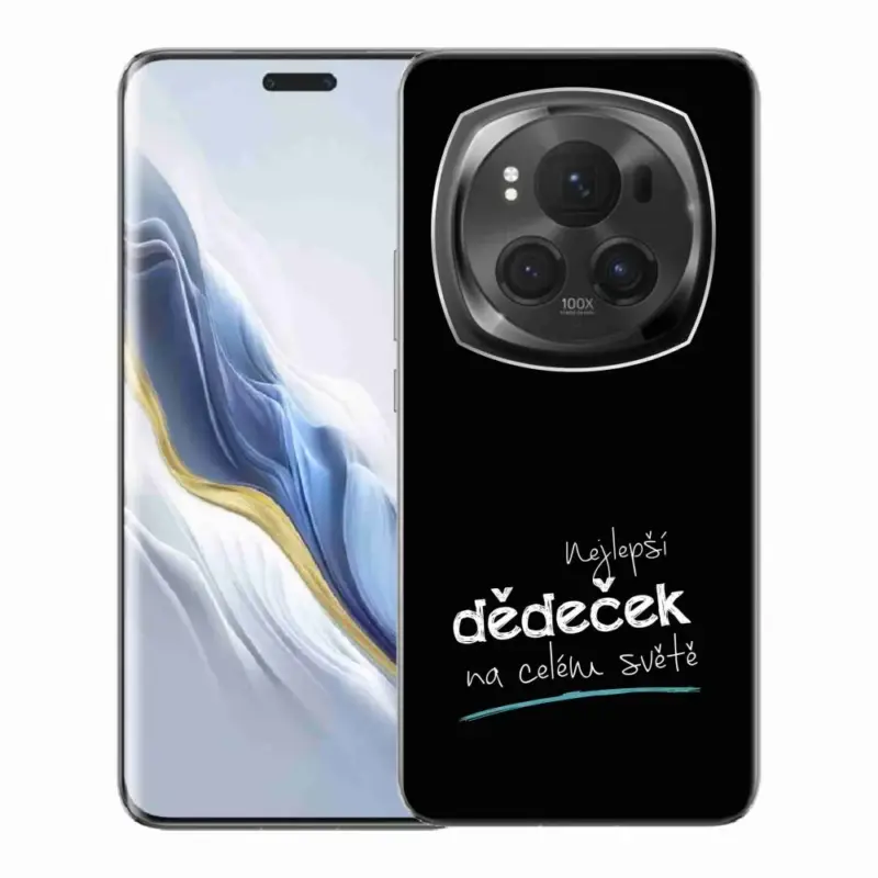 Gelový kryt mmCase na Honor Magic 6 Pro 5G - nejlepší dědeček 3 černé pozadí Vysoce Kvalitní