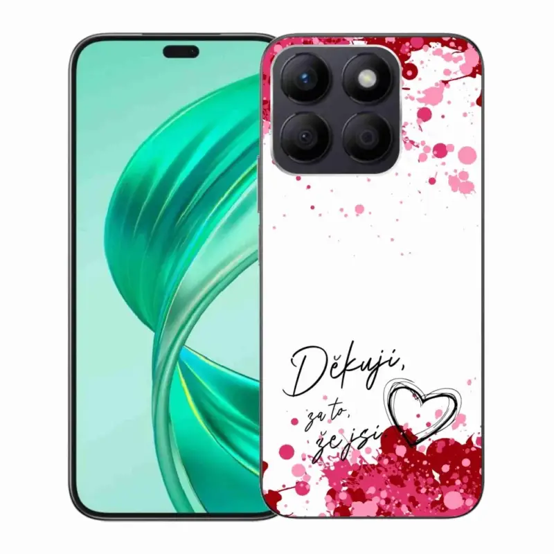 Gelový kryt mmCase na Honor X8b - zamilovaný text 2 bílé pozadí Nová Kolekce
