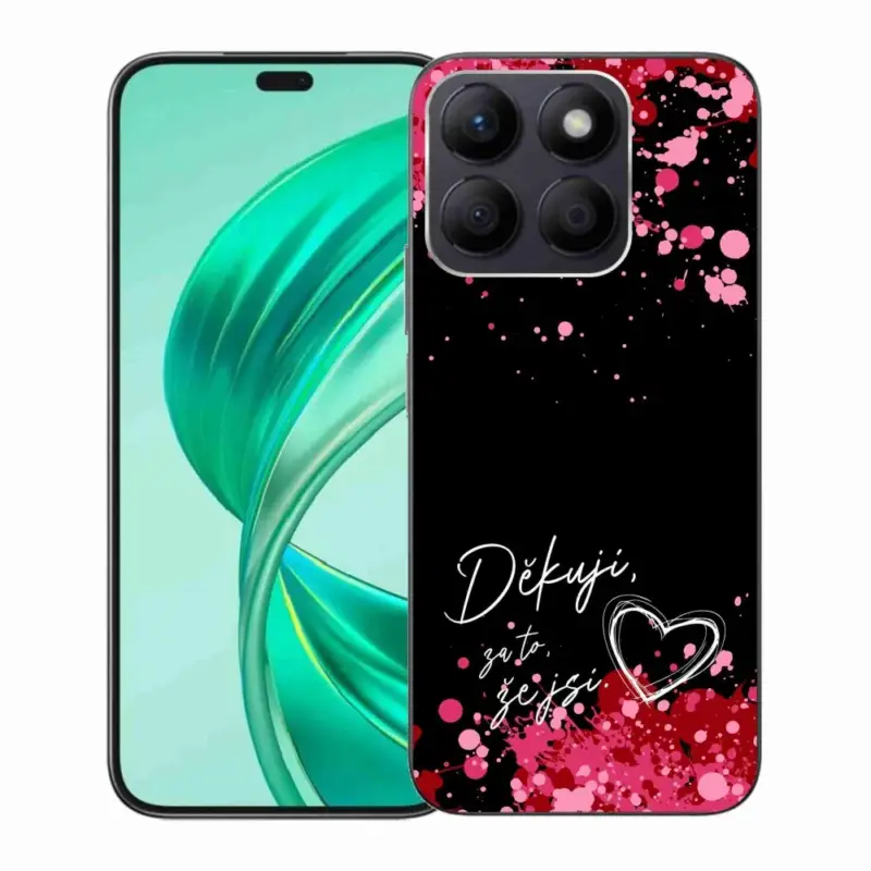 Víkendová Akce Gelový kryt mmCase na Honor X8b - zamilovaný text 2 černé pozadí