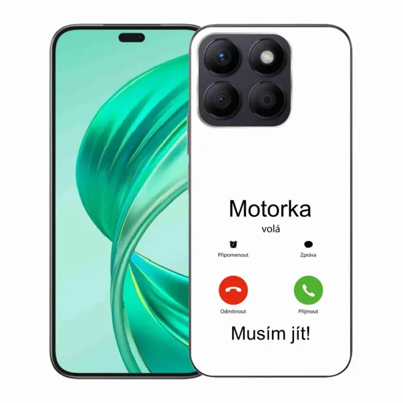 Horká Nabídka Gelový kryt mmCase na Honor X8b - motorka volá bílé pozadí
