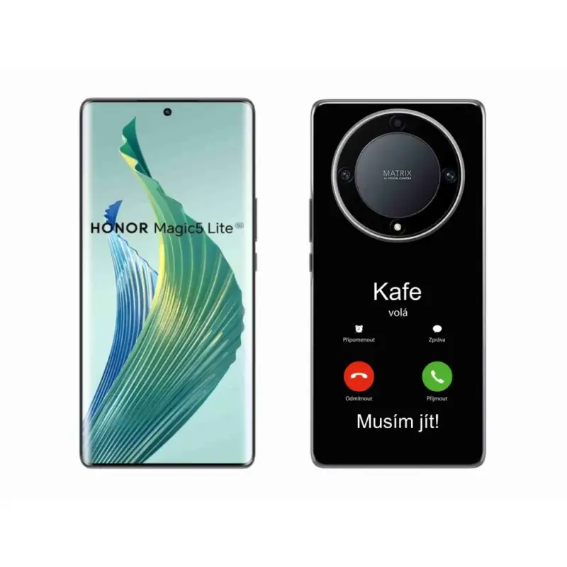 Nakupujte Hned Gelový kryt mmCase na Honor Magic 5 Lite 5G - kafe volá černé pozadí