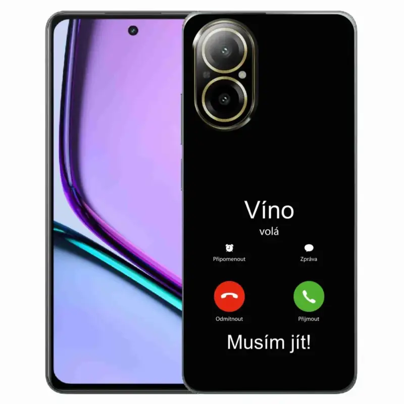 Koupit Online Gelový kryt mmCase na Realme C67 - víno volá černé pozadí
