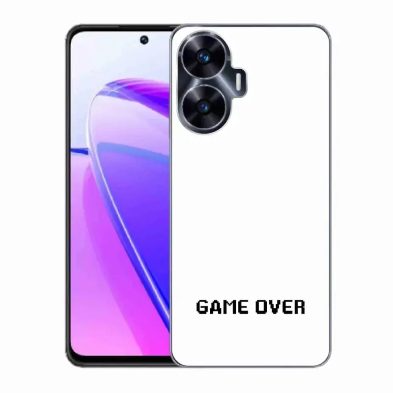 Novinka Gelový kryt mmCase na Realme C55 - game over bílé pozadí