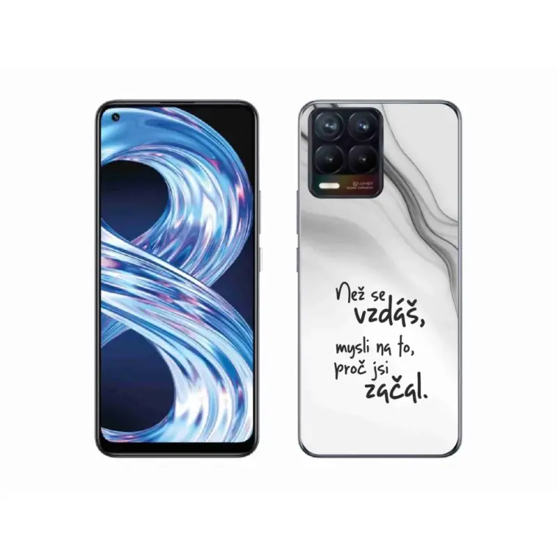 Gelový kryt mmCase na Realme 8 Pro - citát 2 bílé pozadí Jen Po Omezenou Doba